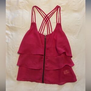 Material Girl Strappy Red Layered Camisole